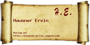 Hausner Ervin névjegykártya